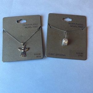 Lot of 2 Silver Plated Necklaces